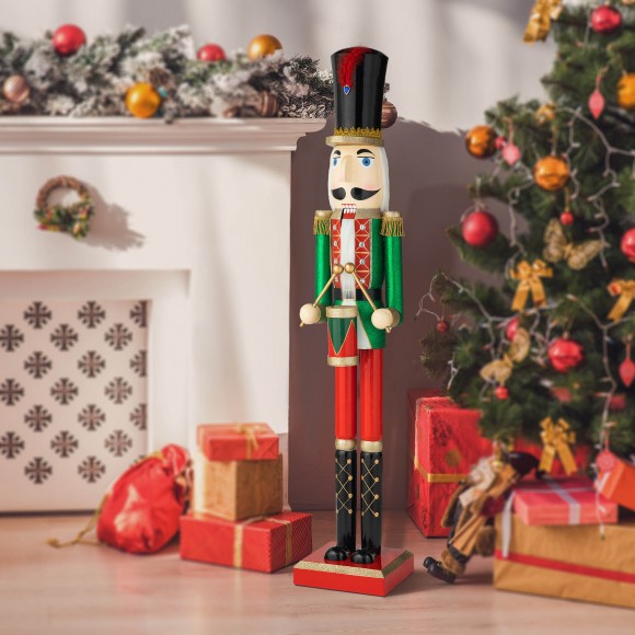 Glitzhome Glitzhome 54"H Wooden Christmas Glitter Soldier Nutcracker