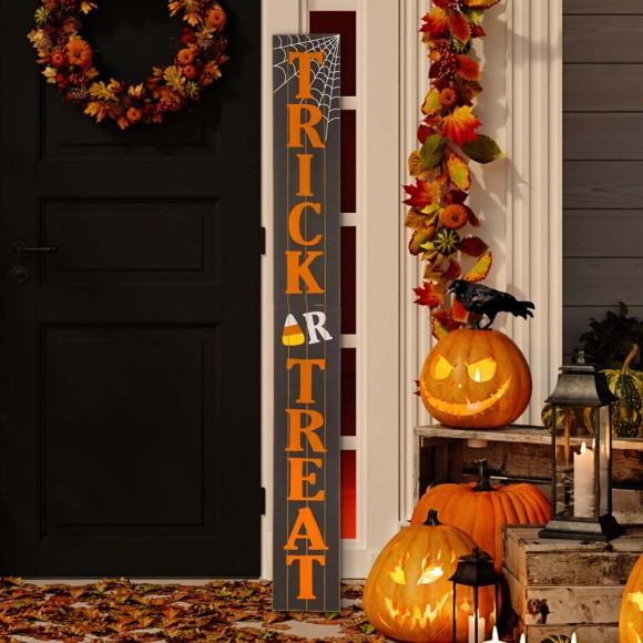 Glitzhome Glitzhome 59.68"H Wooden Trick Or Treat Porch Sign (KD)