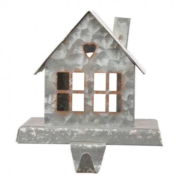 glitzhome Glitzhome 6.00"H Galvanized House Stocking Holder