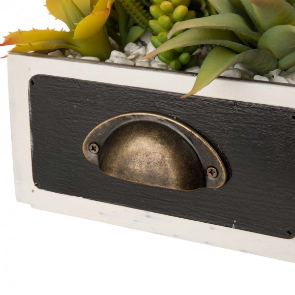 Glitzhome Glitzhome 6.25"H Succulent Plants In Wooden Box