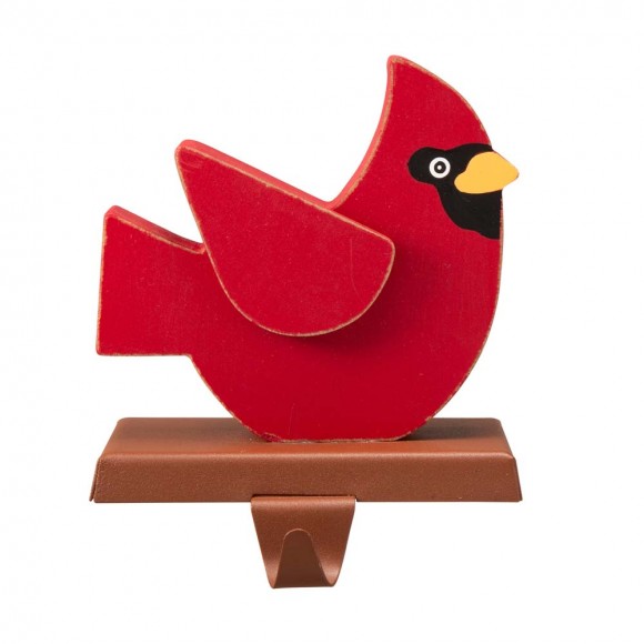 glitzhome Glitzhome 6.3"H Wooden Christmas Red Bird Stocking Holder