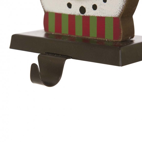 Glitzhome Glitzhome 6.30"H Wooden Metal Snowman Head Stocking Holder