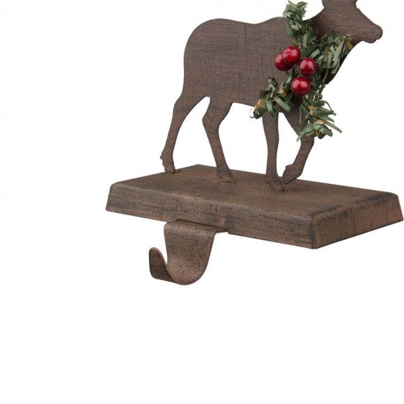 Glitzhome Glitzhome 6.50"H Wooden/Metal Reindeer Stocking Holder