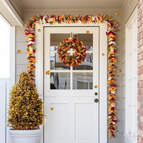 Glitzhome Glitzhome 6'L Fall Multi Color Felt Garland
