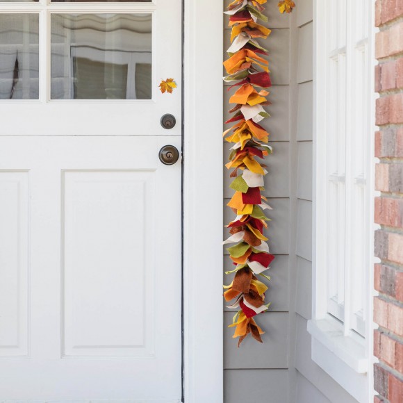 Glitzhome Glitzhome 6'L Fall Multi Color Felt Garland