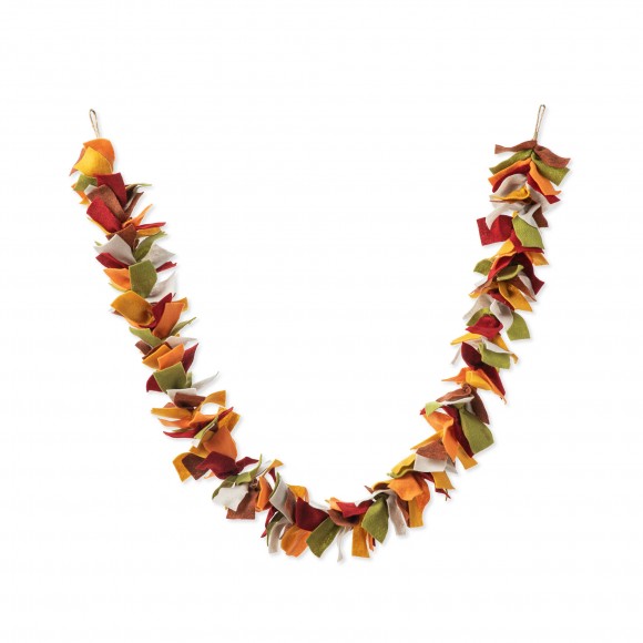 glitzhome Glitzhome 6'L Fall Multi Color Felt Garland
