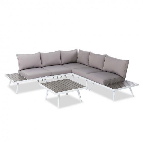 glitzhome Glitzhome 6 Piece Outdoor Aluminum Conversation Sectional Sofa Set with Cushions