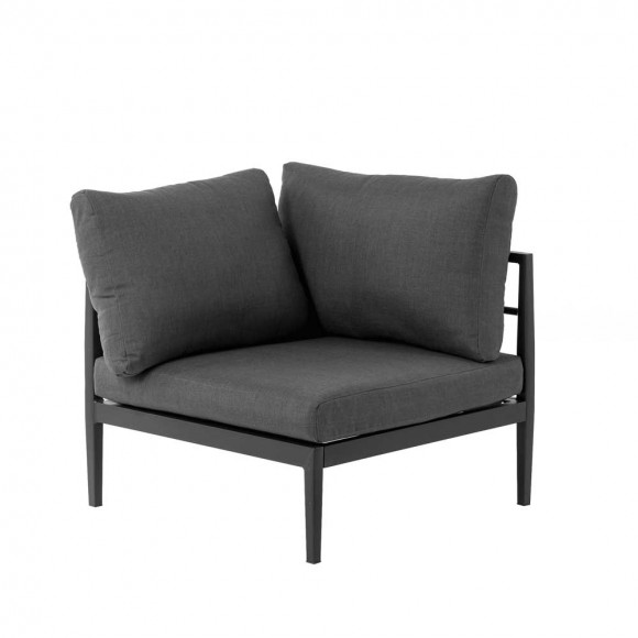 Glitzhome Glitzhome 6-Piece Outdoor Patio Black Aluminum Sectional Conversation Sofa Set With Cushions