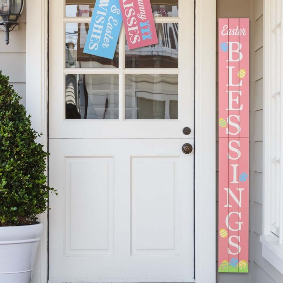 Glitzhome Glitzhome 60"H "Easter BLESSINGS" Wooden Porch Sign