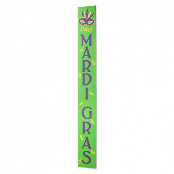 Glitzhome Glitzhome 60"H Mardi Gras Wooden Porch Sign