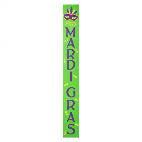 glitzhome Glitzhome 60"H Mardi Gras Wooden Porch Sign