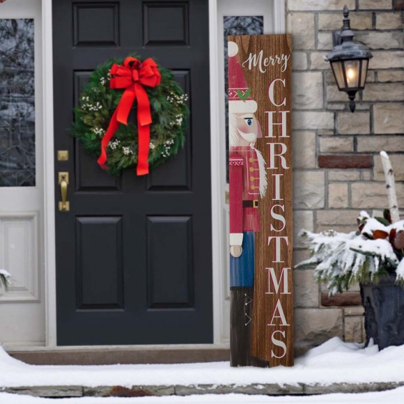 Glitzhome Glitzhome 60"H Wooden Christmas Nutcracker Porch Sign