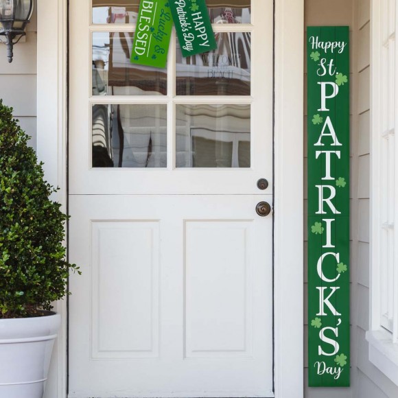 Glitzhome Glitzhome 60"H Wooden "Happy St. Patrick's Day" Porch Sign