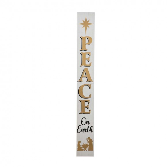 glitzhome Glitzhome 60"H Wooden Nativity "PEACE" Porch Sign
