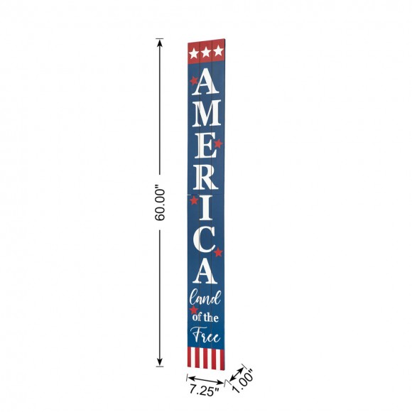 Glitzhome Glitzhome 60"H Wooden Patriotic/Americana Porch Sign