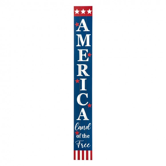 glitzhome Glitzhome 60"H Wooden Patriotic/Americana Porch Sign