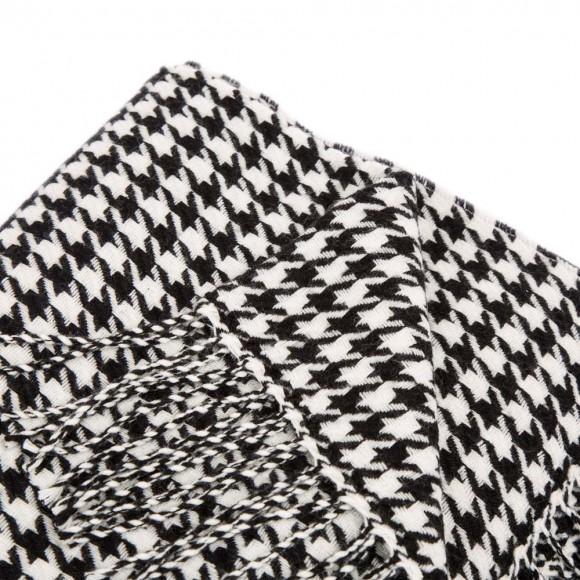 Glitzhome Glitzhome 60"L*50"W Acrylic Black/White Houndstooth Woven Throw 360g