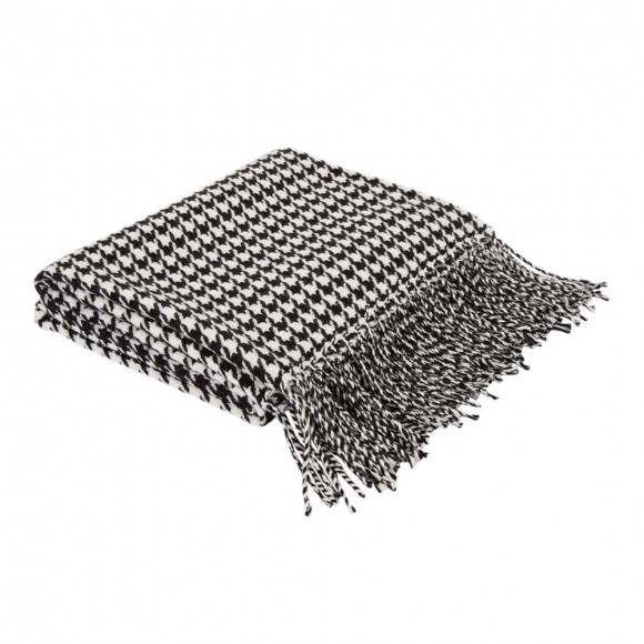 glitzhome Glitzhome 60"L*50"W Acrylic Black/White Houndstooth Woven Throw 360g