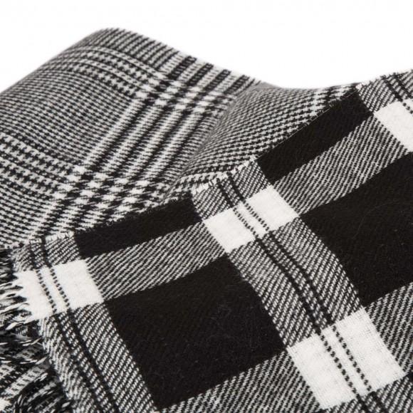 Glitzhome Glitzhome 60"L*50"W Acrylic Reversible Black/White Plaid Woven Throw 530g