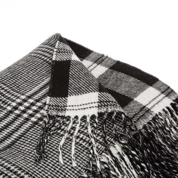 Glitzhome Glitzhome 60"L*50"W Acrylic Reversible Black/White Plaid Woven Throw 530g