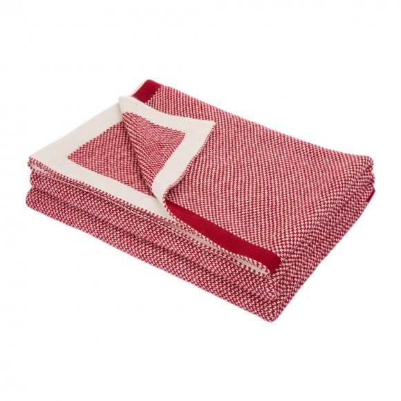 glitzhome Glitzhome 60"L*50"W Knitted Acrylic Red/White Throw Blanket 900g