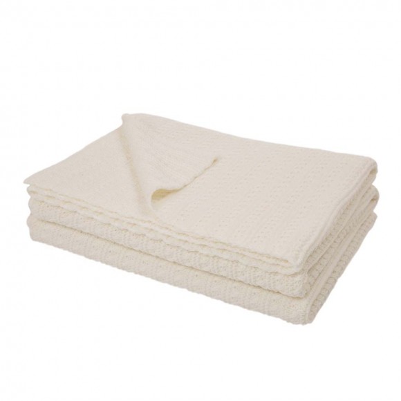 glitzhome Glitzhome 60"L*50"W Knitted Acrylic White Throw Blanket 800g