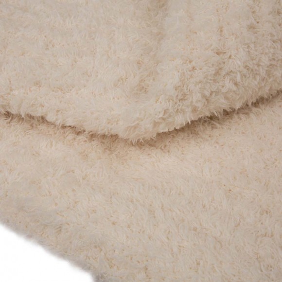 Glitzhome Glitzhome 60"L*50"W Knitted Polyester Beige Feather Yarn Throw Blanket 800g