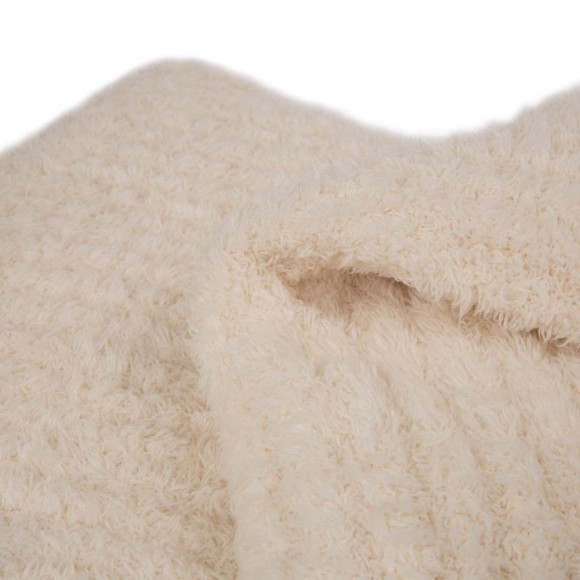 Glitzhome Glitzhome 60"L*50"W Knitted Polyester Beige Feather Yarn Throw Blanket 800g
