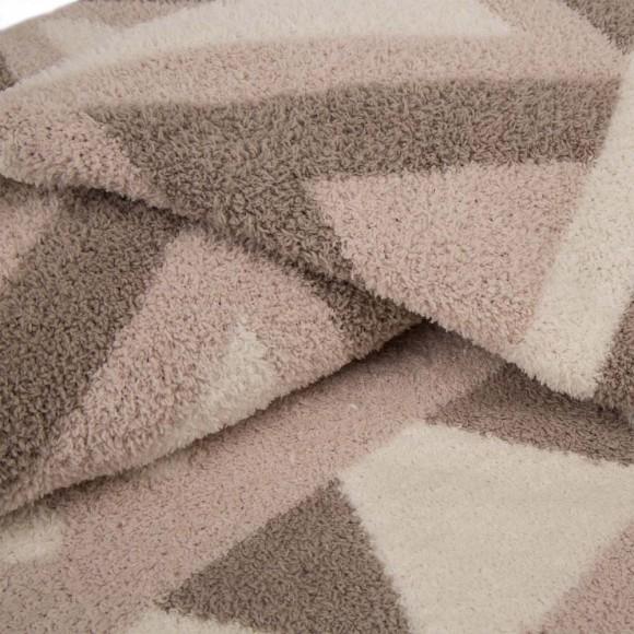 Glitzhome Glitzhome 60"L*50"W Knitted Polyester Geometric Pattern Feather Yarn Throw Blanket 1000g
