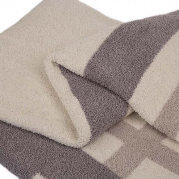 Glitzhome Glitzhome 60"L*50"W Knitted Polyester Geometric Pattern Feather Yarn Throw Blanket 1050g