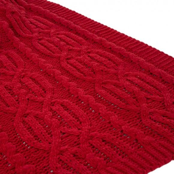 Glitzhome Glitzhome 60"L*50"W Knitted Polyester Red Throw Blanket 865g