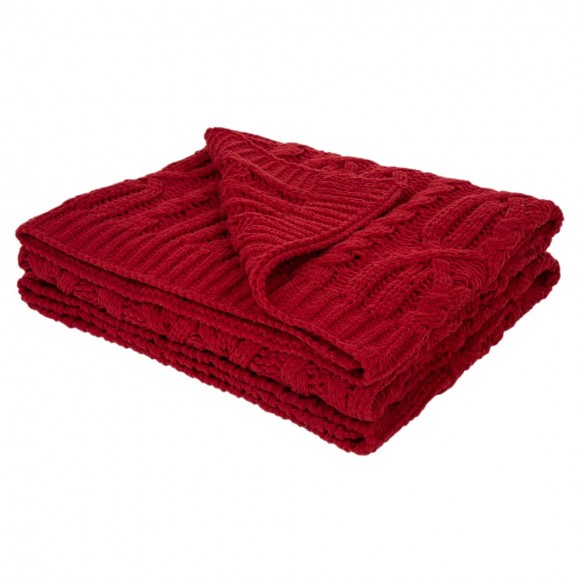 glitzhome Glitzhome 60"L*50"W Knitted Polyester Red Throw Blanket 865g