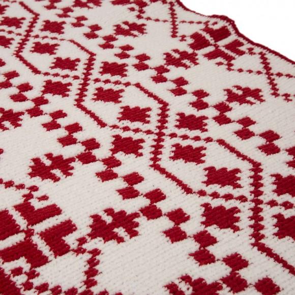 Glitzhome Glitzhome 60"L*50"W Knitted Snowflake Polyester Red/White Throw Blanket 930g