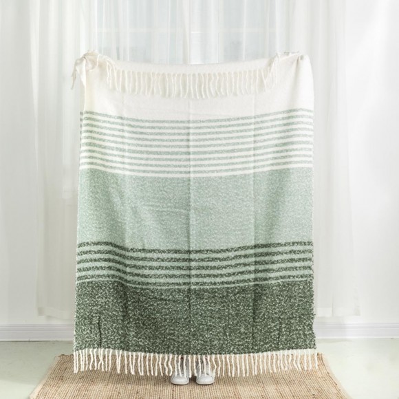 Glitzhome Glitzhome 60"L*50"W Woven Acrylic Striped Jacquard Throw 780g