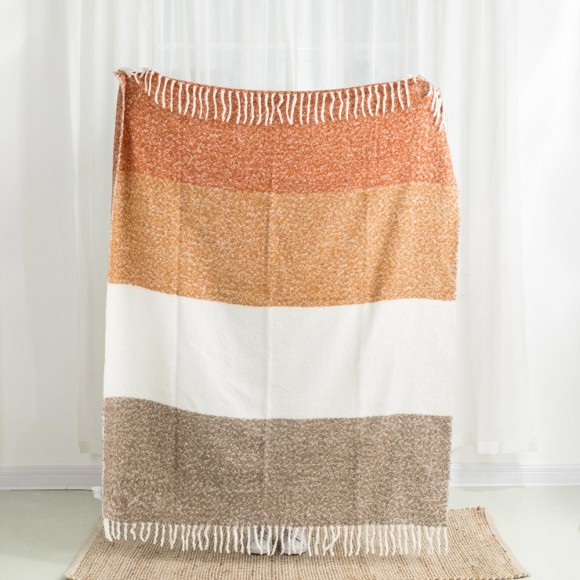 Glitzhome Glitzhome 60"L*50"W Woven Acrylic Striped Jacquard Throw 780g