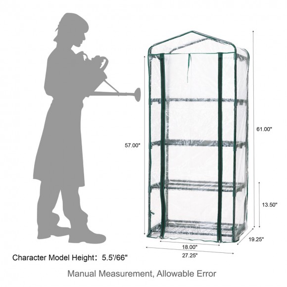Glitzhome Glitzhome 61"H 4 Layers Mini PVC Greenhouse