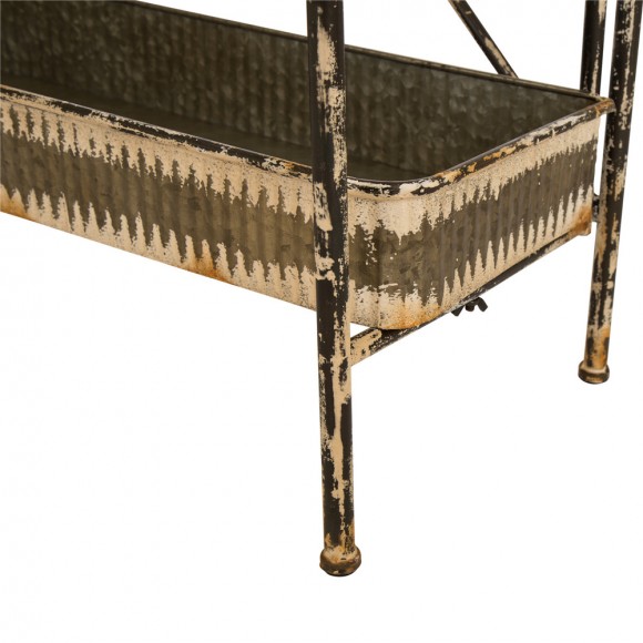 Glitzhome Glitzhome 68"H Rustic Metal Shelf Or Planter Rack With 3 Sturdy Tiers