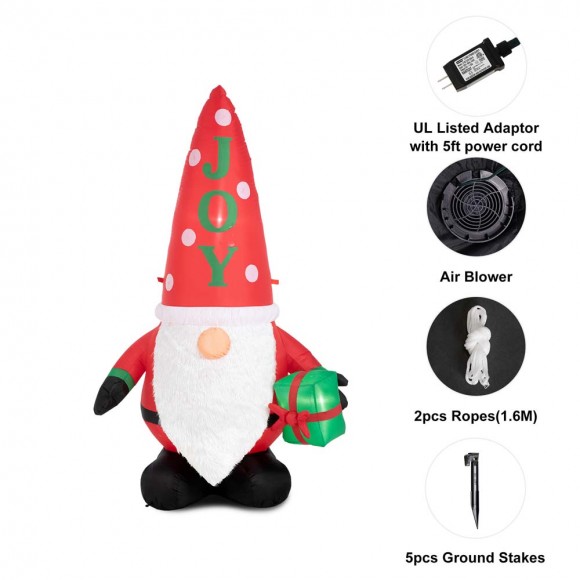 Glitzhome Glitzhome 6FT Lighted Inflatable Gnome Decor
