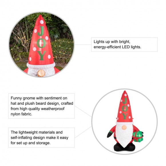 Glitzhome Glitzhome 6FT Lighted Inflatable Gnome Decor