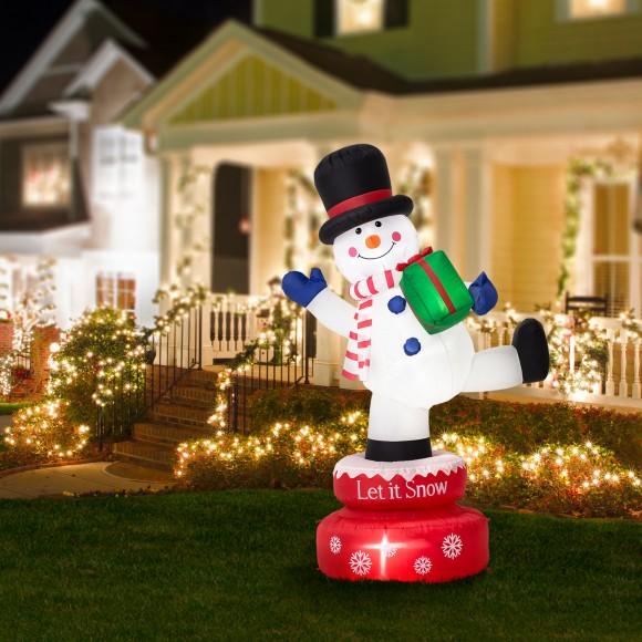 Glitzhome Glitzhome 6FT Lighted Inflatable Rotating Snowman Décor