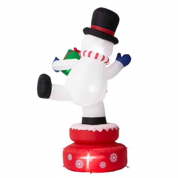 Glitzhome Glitzhome 6FT Lighted Inflatable Rotating Snowman Décor