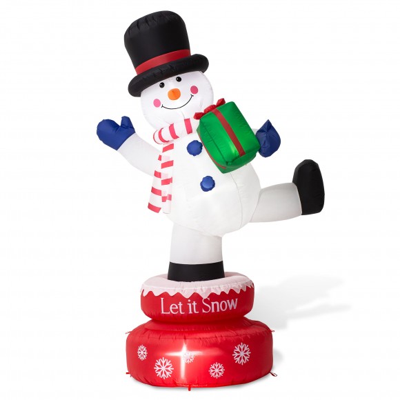 glitzhome Glitzhome 6FT Lighted Inflatable Rotating Snowman Décor