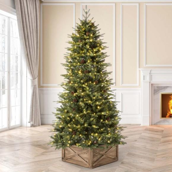 Glitzhome Glitzhome 6ft Pre-Lit Green Fir Artificial Christmas Tree With 350 LED Lights