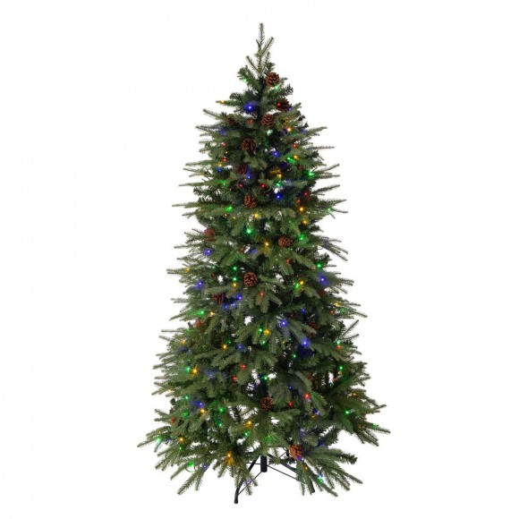 Glitzhome Glitzhome 6ft Pre-Lit Green Fir Artificial Christmas Tree With 350 LED Lights
