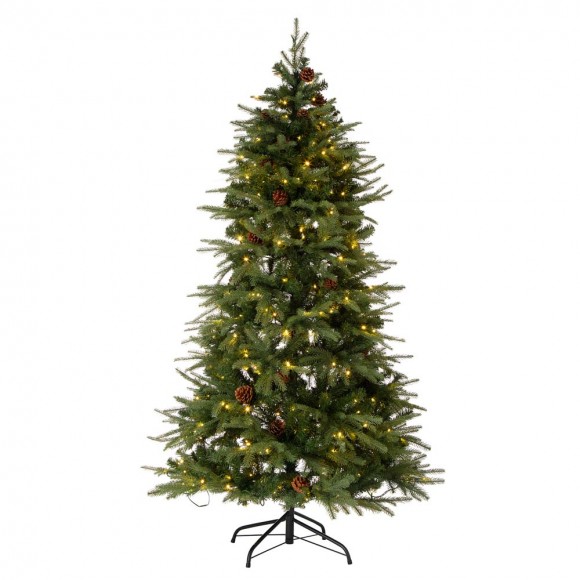 glitzhome Glitzhome 6ft Pre-Lit Green Fir Artificial Christmas Tree with 350 LED Lights