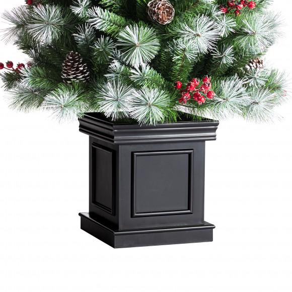 Glitzhome Glitzhome 6ft Pre-Lit Greenery Pine Cones And Red Berries Christmas Porch Tree With 200 Warm White Lights