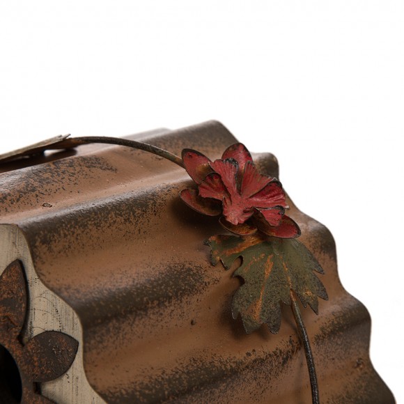 Glitzhome Glitzhome 7.09"L Distressed Wooden Flower Garden Birdhouse