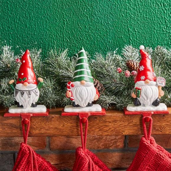 Glitzhome Glitzhome 7.5"H Resin Gnomes Stocking Holders Set Of 3