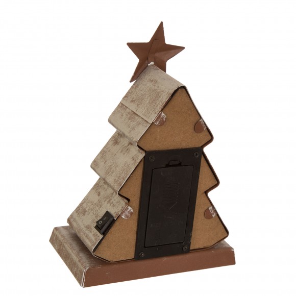 Glitzhome Glitzhome 7.50"H Marquee LED Wooden/Metal Christmas Tree Stocking Holder