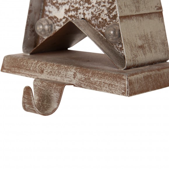 Glitzhome Glitzhome 7.50"H Marquee LED Wooden/Metal Star Stocking Holder